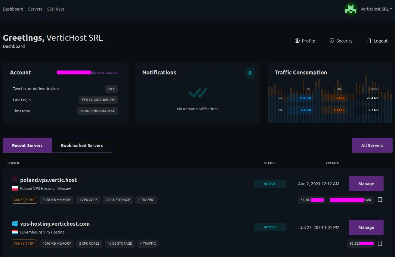 VPS Control Panel