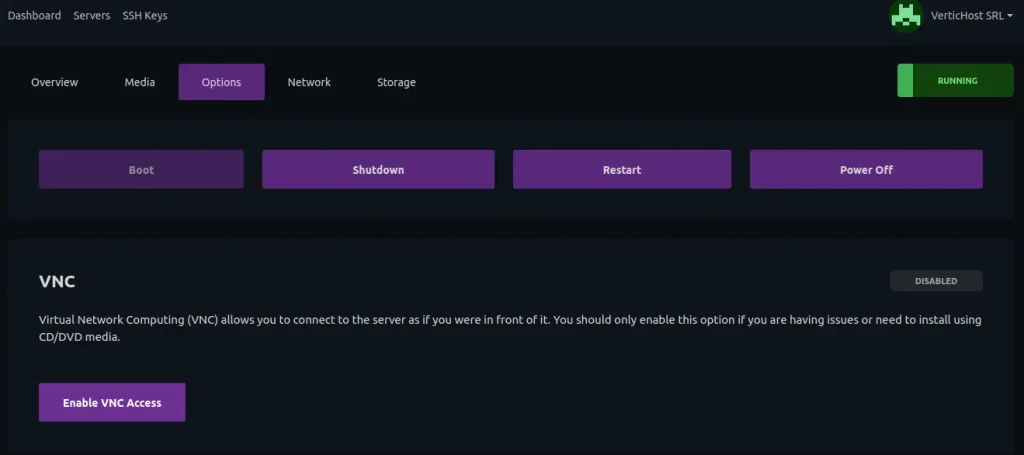 Enable VNC access for VPS