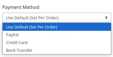 Select Payment Method for VPS